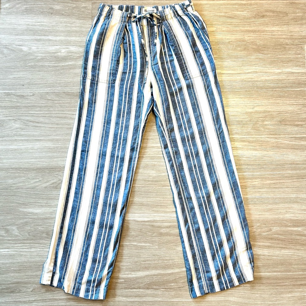 Madewell Striped wide leg drawstring pants